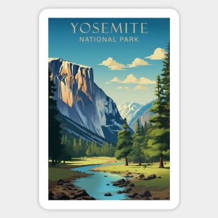 Yosemite National Park Vintage Travel Poster Sticker